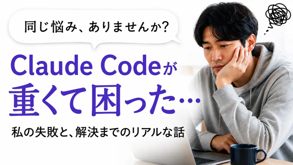 【実録】Claude Codeが重い原因を究明｜26個もプログラムを止めたのに軽くならず、真犯人は別にいた話